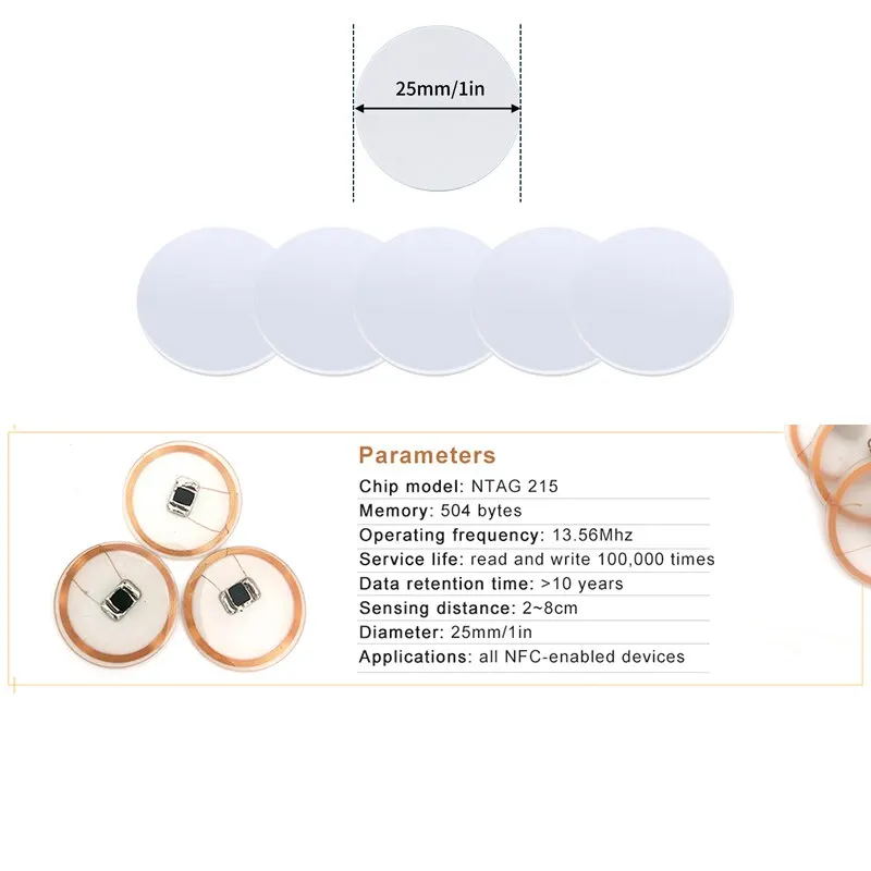 20pcs  13.56MHz Ntag215 NFC Co - Nfc Tag Programmable ulasan dan harga