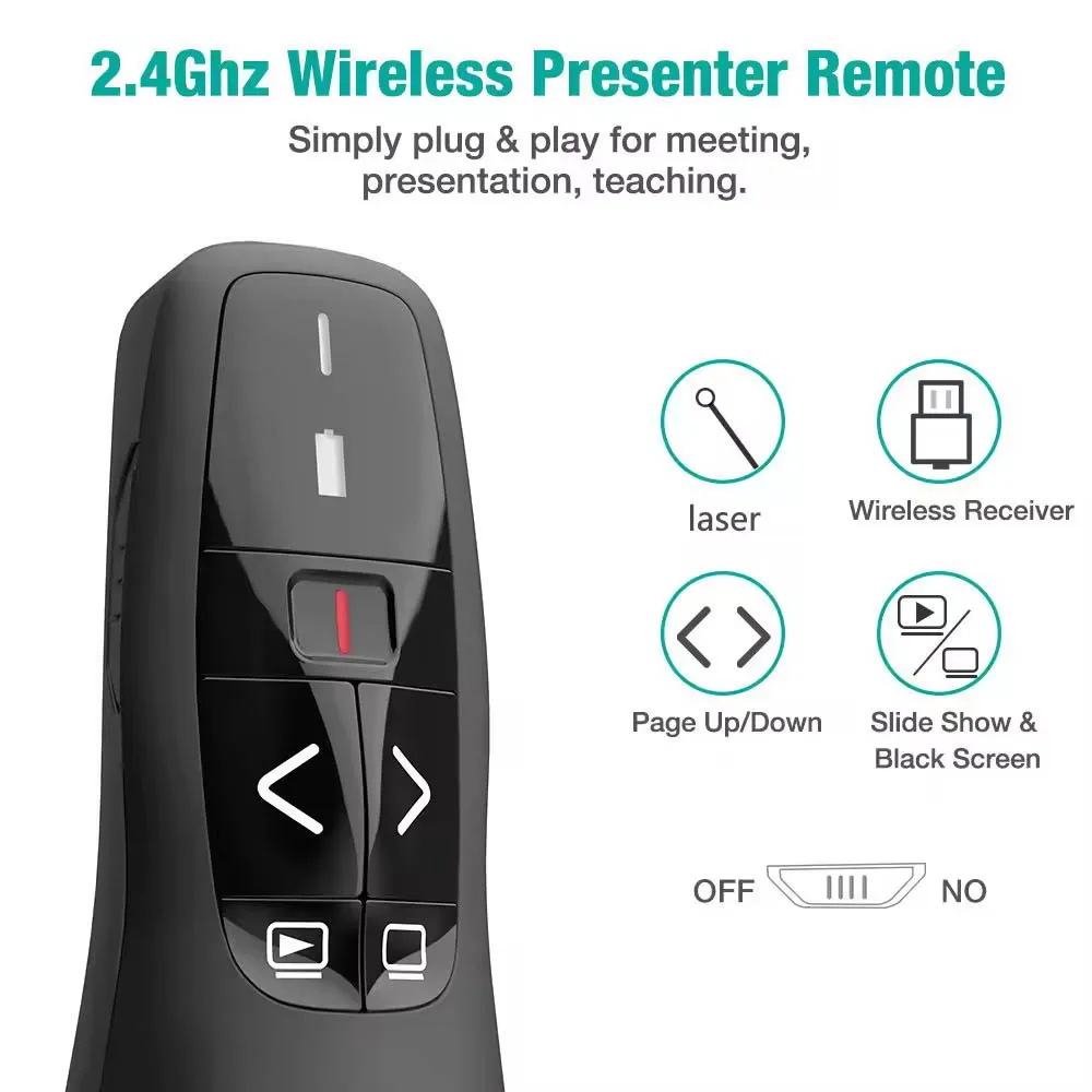 PPT Presenter 2.4GHz USB R400  - Laser Pointer Presenter ulasan dan harga